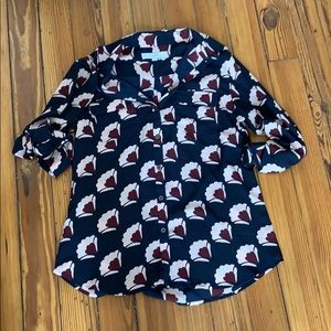 LOFT navy utility blouse